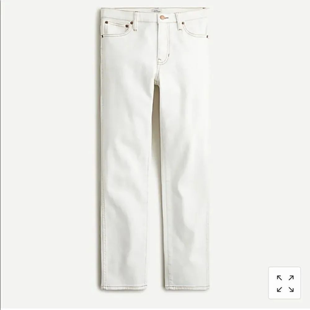 J.Crew 9" vintage straight jean white gold stitch*